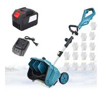 Pelle à Neige sans Fil, Souffleuse à Neige Pliable à Roues avec Batterie 2x4500mah Et Affichage Numérique, Largeur De Déblaiement 40 Cm, Direction Réglable Et Manche Télescopique, Souffleus 1 Battery