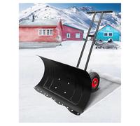 Pelle à neige sur roues,Chasse-neige robuste, poussoir à neige de 30 pouces, pelle à neige en métal, instrument de déneigement, avec roues, pelle à neige à manche long pour allées, allées, jardins