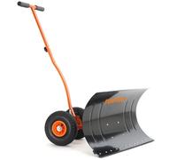 Pelle à neige sur roues FUXTEC, pliable, réglable en hauteur et en angle de poussée - déneigement confortable, lame 75 cm largeur de travail - hauteur 42 cm, protège votre dos