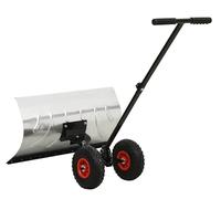 Pelle à neige sur roues réglable en hauteur : grande pelle à neige 5 fois - Pelle à neige respectueuse du dos, bord coulissant avec profil en acier, pliable pour économiser de l'espace