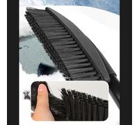 Pelle à neige télescopique 3 en 1 en acier inoxydable avec tête rotative, grattoir à glace et poignée pliable compacte pour SUV, camion (argent)