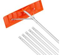 Pelle à neige toit 64 cm, plage de réglage 1,52 à 6,4 m, chasse-neige toit en aluminium et pelle ABS, pelle à neige chasse-neige toit avec poignée antidérapante