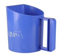 QHP Pelle à nourriture avec anse d'une capacité de 1 litre, un côté plat (bleu cobalt).