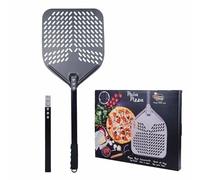 Pelle à pizza 70/110 cm. Pelle en aluminium perforée épais et poignée métal extensible - Professionnel conçu pour la meilleure cuisson de pizza pain et focaccia…
