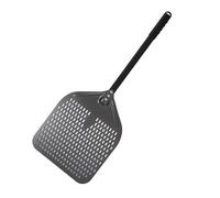 Pelle à pizza antiadhésive de 33 cm - Pelle perforée pour four - Grande pelle à pizza avec poignée courte - Outils de cuisine pour la cuisson - Noir