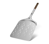 Pelle à pizza BURNHARD® perforée, aluminium anodisé, manche en bois d'acacia, connexion enfichable, 29 cm & 36 cm, compatible avec fours à pizza TONY & Fat TONY - Pelle Deluxe