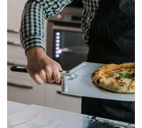 Gi.Metal Pelle à pizza courte en aluminium anodisé (manche 25 cm, tête 30 cm) - Ligne Amica, certifiée pour usage alimentaire, idéale pour le four de maison, 100% fabriqué en Italie