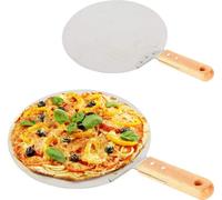 Pelle à pizza - Coupe-roues en acier inoxydable avec manche en bois，Ustensiles de boulangerie, pour la cuisson des pizzas et des gâteaux au four & au barbecue