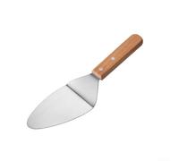 Pelle à pizza en acier avec poignée en bois résistante à la chaleur Lame en acier inoxydable Outil de cuisine pour pizza, crêpes, gâteaux, steak Tête triangulaire 27 x 7,4 x 3 cm Passe au