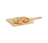 Relaxdays Pelle à pizza en bambou 50 x30 cm grande planche cuisson au four pain tarte flambée poignée, nature
