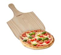 Pelle à pizza en bois, lot de 3, poignée pratique, pour le pain, la pizza et tarte flambée, LxP : 30,5x54 cm, nature