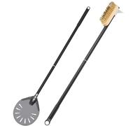Pelle à pizza Ensemble de brosses en cuivre for four à pizza rond 6 pouces, pelle aluminium, grille, brosse nettoyage laiton, grattoir, accessoires for(SET 2)