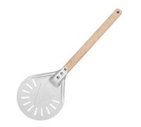 Pelle à pizza perforée de 17,8 cm - Pelle à pizza en aluminium anti-adhésif avec poignée amovible en bois de 40 cm | Pelle à pizza professionnelle pour four à pierre, grill et pâtisserie (convient