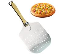 Pelle à pizza perforée de 30,5 cm, en acier inoxydable, avec manche en bois massif, pelle à pizza en aluminium pour pizza, gâteaux, pain, tartes