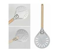 Pelle à pizza perforée, manche amovible 40 cm, aluminium 8 pouces, spatule de cuisson avec poignée en bois