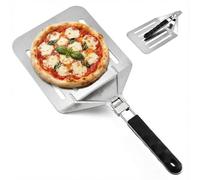 Pelle à Pizza Perforée, Pelle Pizza Inox Professionnelle avec Manche Pliable Suspendue, Convient aux Four et Grill pour Pizza, Pain, Gâteau des Rois et Tarte Flambée (20,3 x 23 cm)