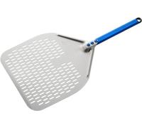 Gi.Metal Pelle à pizza - 33 x 33 cm - Tête perforée - Manche : 60 cm - Aluminium (anodisé) A-32RF/60
