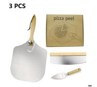 Pelle à pizza Roulette pizza Pelle à gâteau en Acier Inoxydable 3pcs Idéal pour Tarte, Pizza ou Gâteau