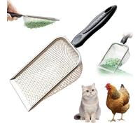 Pelle à poule pour sable, pelle à déjections canines avec maille de 3,8 mm et 5 mm, râteau et pelle en métal, pelle à tamiser pour déjections canines, fournitures de poulet, fournitures de chat et