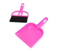 Pelle à poussière de bureau Mini brosse de nettoyage bureau, clavier, petit balai, ensemble pelle à poussière, outil, petite et brosses(Rose red)