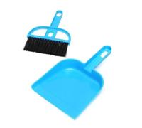 Pelle à poussière de bureau Mini brosse de nettoyage bureau, clavier, petit balai, ensemble pelle à poussière, outil, petite et brosses(Blue)