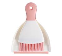 Pelle à poussière de bureau Mini pelle à poussière et ensemble de brosses nettoyage bureau balai brosse dessus Table Portable(Pink)