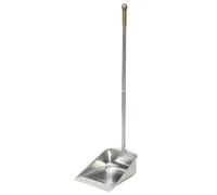 Pelle à Poussière en Fer à Large Ouverture avec Long Manche | Bord Replié Arrondi, Base Légèrement Surélevée, Autoportante, pour Maison et Chambres
