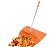 Pelle à poussière verticale - Pelle à poussière de jardin à long manche avec poignée ergonomique et sac collecteur | Outil de nettoyage extérieur pour les feuilles, brindilles, débris | Pince à