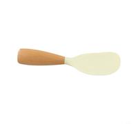 Pelle à riz en silicone avec poignée en bois - Cuillère de service antidérapante et résistante à la chaleur pour cuiseurs à riz - Cuillère à mélanger pour cuisine - 21 cm (blanc)