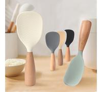 Pelle à riz en silicone blanc crémeux Cuillère à riz antiadhésive pour célébrités d'Internet Cuiseur à riz Pelle à riz spéciale