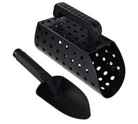 Pelle à Sable à Détection de Métaux Pelle ABS Efficace Léger Multi-usages Outil de Cuillère de Tamis de Sable avec Trous Ronds pour Adultes + Tamis + Couvercle de Pelle