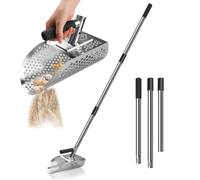 Pelle à sable pour détection de métaux réglable à long manche - Pelle à sable pour adultes - Pelle amovible en acier inoxydable pour la plage, la chasse au trésor sous-marine