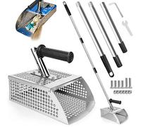 Pelle à Sable pour la détection de métaux, Pelle de détecteur métaux en Acier Inoxydable 51 Pouces avec Longue poignée réglable, Tamis à Sable Creuse Amovible pour Jardin Plage