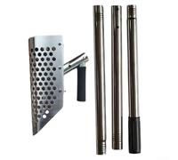 Pelle à sable robuste en acier inoxydable avec long manche, design ergonomique et manche amovible pour une chasse au trésor confortable sur la plage (B)