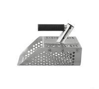 Pelle à sable robuste en acier inoxydable avec long manche, design ergonomique et manche amovible pour une chasse au trésor confortable sur la plage (A)