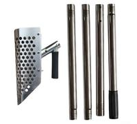 Pelle à sable robuste en acier inoxydable avec long manche, design ergonomique et manche amovible pour une chasse au trésor confortable sur la plage (C)