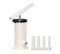 Pelle à saucisses verticale avec 4 tubes de tailles différentes, pour faire des saucisses personnalisées, poignée ergonomique pour une utilisation confortable, design de cuisine compact (blanc)