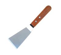 Pelle à Steak Manche Bois en Acier Inoxydable Mini | Spatule Plate pour Omelettes et Crêpes, Cuisson Teppanyaki, Finition Argenté, Usage la Cuisine