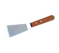 Pelle à Steak Mini en Acier Inoxydable Manche Bois, Argenté | Bbq Cuisine, Usage Teppanyaki, Crêpes et Pizza, Format Portable, Finition Acier Inoxydable Bois