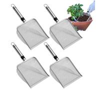 Pelle à tamis pour sol - tamis à compost en maille de 2/2,8/3,8/5 mm | portable en acier inoxydable, lot de 4 pales pour saleté de jardin pour sol sableux, utilisation pour Gia