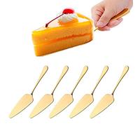 Pelle à Tarte en Acier Inoxydable, 5PCS Pelle a Gateau Doré, Couteau à Gâteau avec Bord Dentelé, Pelle a Gateau Mariage, Pelle à Pizza pour Cuisines, fêtes, Lavable au Lave-Vaisselle