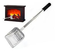 Pelle creuse pour cheminée, poêle à bois réglable, tamis à cendres, pelle à charbon en acier inoxydable résistant à la chaleur, outil de nettoyage durable pour une utilisation en extérieur