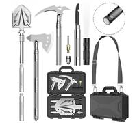 Pelle de Camping Hache Militaire Pelle de Survie Pliable à 180 degrés avec pic Multifonction 16 en 1 pour randonnée en Plein air Chasse expédition pelletage de Neige Jardinage kit de Voiture