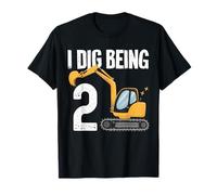 Pelle de Construction pour 2e Anniversaire de garçon I Dig Being 2 T-Shirt