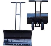 Pelle de déneigement - Lame de 91,4 cm de large avec pneus antidérapants de 25,4 cm, pousse-neige avec roues et poignée en T réglable pour trottoirs et entrées