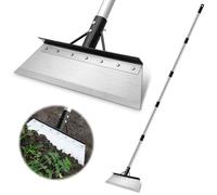 Pelle de jardin avec poignée réglable de 200 cm à 5 sections et gants - Binette robuste en acier inoxydable, lame de 38 cm de large pour jardinage, aménagement paysager, enlèvement de neige et de