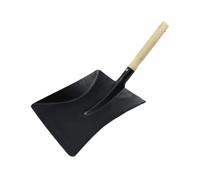 Pelle de Jardin en Acier au Carbone Noir pour Barbecue et Nettoyage | Compacte, Facile à Utiliser, Métal Robuste, pour Cendres, Feuilles et Débris, Rangement Simple