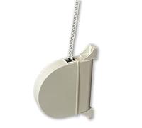 Pelle de montage en surface 14 mm avec ruban blanc et pintes noires. Enrouleur de store en plastique de couleur blanche. Fabriqué en Espagne. (ruban 14 mm)