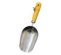 Pelle de rempotage de jardin en acier inoxydable avec poignée en bois de frêne pour transfert de terre, compost, outils de plantation, grande capacité, conception de plat profond (2)
