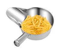 Pelle de service alimentaire ergonomique ustensile de cuisine pour mélanger | Pelle à poulet frit en acier inoxydable pour cuisine, sucre, sel, pop-corn, bonbons, restaurant, salle à manger, camping-car